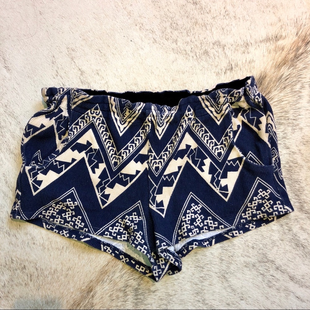 Urban Outfitters Blue Aztec Print Shorts Sz M